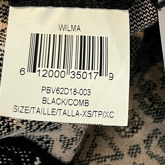 BCBGMAXAZRIA Wilma Black Cream Jacquard Lace Fit and Flare Dress Sleeveless XS - Picture 10 of 11